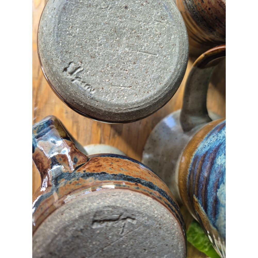 Vintage Studio Pottery Pitcher Mug Set Handmade Stoneware Rustic Farmhouse - Picture 5 of 5